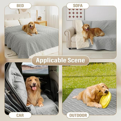 BOCTOPUG Dog Bed Cover for Pets Blankets Rug Pads for Couch Protection Waterproof Bed Covers Dog Blanket Furniture Protector Reusable Changing Pad (Light Grey+Ivory, 20"x30")