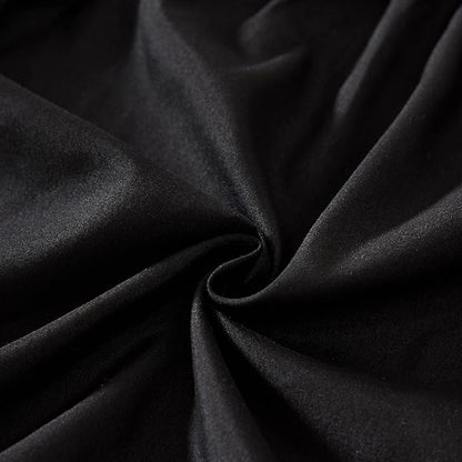 MEILA Wrap Around Bed Skirt Three Fabric Sides Elastic Dust Ruffled 18 Inch Tailored Drop,Easy to Install Fade Resistant-Black, Queen/King