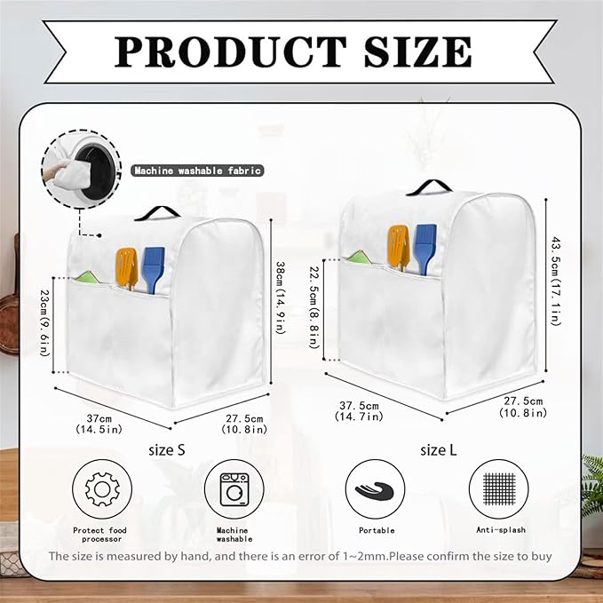Stand Mixer Cover Compatible with Kitchen Aid Mixer, Brown Flower Kitchen Appliance Dustproof Covers with Accessories Pockets, Fits All Tilt Head & Bowl Lift Models Mixers