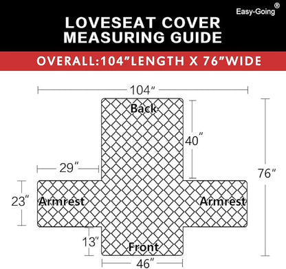 Easy-Going Reversible Loveseat Couch Cover for 2 Cushion Couch Sofa Cover for Dogs Water Resistant Furniture Protector with Foam Sticks Elastic Straps for Pet (Loveseat, Wine/Beige)