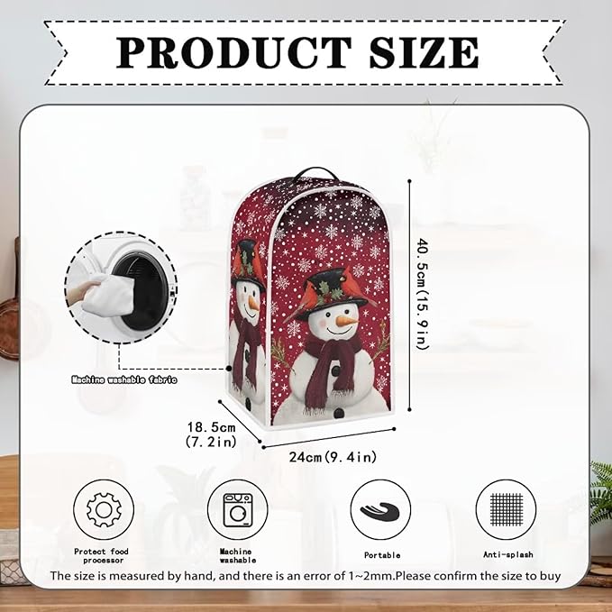 Christmas Blender Cover for Kitchen Waterproof Food Processor Dust Cover with Handle Decorative Coffee Machine Dust Protector Covers for Kitchen Countertop Home Decor