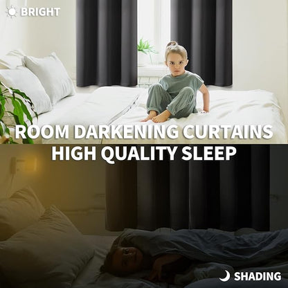 BGment Short Blackout Curtains 40 Inch Length for Kitchen Window - Small Drapes with Rod Pocket Privacy Darkening for Rv Bathroom Cafe Over Sink, 2 Panels, 34 X 40 Inch