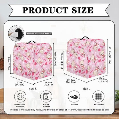 Cartoon Bear Lover Stand Mixer Covers for Women Kitchen Appliance Dust Covers Protective Compatible with 4.5-5 Quart Kitchen Aid Stand Mixer Cartoon Gnome Mixer Cover