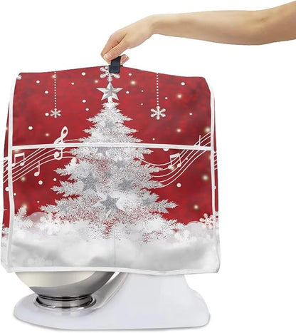 Christmas Mixer Cover for Kitchen Aid 6-8 Quart Stand Mixers, Xmas Tree Kitchen Appliance Dust Cover Washable Dustproof Cloth Cover with Pocket for Kitchenware Gift for Christmas