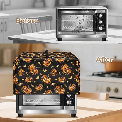 Microwave Oven Dust Cover, Halloween Pumpkin Protective Dust Cover for Microwave Oven Multifunction Greaseproof Covers Kitchen Protector Kitchen Accessories for Microwaves Ovens