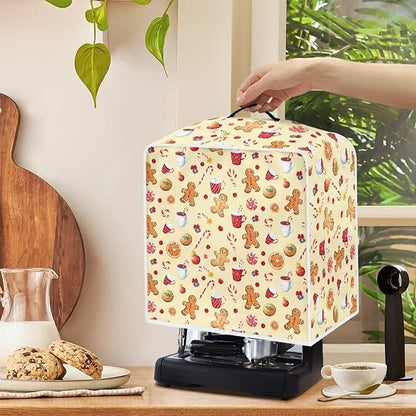 Christmas Coffee Maker Cover Dust Resistant Small Kitchen Appliance Protector with Handle