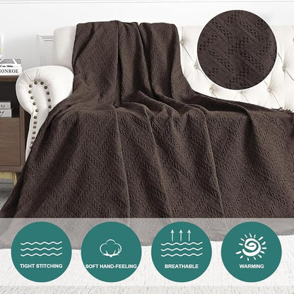 MYSKY HOME Chocolate Geometrical Sofa Covers, Couch Cover for 2 Cushion Couch, Sectional Couch Cover Living Room Sofa Throws Sofa Slipcovers for Pets, & Kids (X-Large, 71" x 118", Chocolate)
