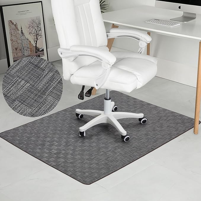 Chair Mat for Hardwood & Tile Floor, 36" x 48" Heavy Duty Office Chair Mat for Rolling Chairs, Anti Slip, Non-Curve, Floor Protector for Home Office, Gray Square