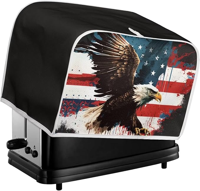ZFRXIGN Bald Eagle Toaster Cover 2 Slice Wide Slot Small Appliance Covers Kitchen Decor Accessories Toaster Oven Cover Bread Maker Cover American Flag Patiotic Decor