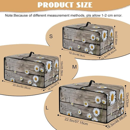 Toaster Oven Cover Washable Small Kitchen Appliance Dust Cover with Pockets, for Air Fryer Toaster Ovens, Microwaves, M, 16.5 x 20.5 x 10 inches, Daisy Wood Grain