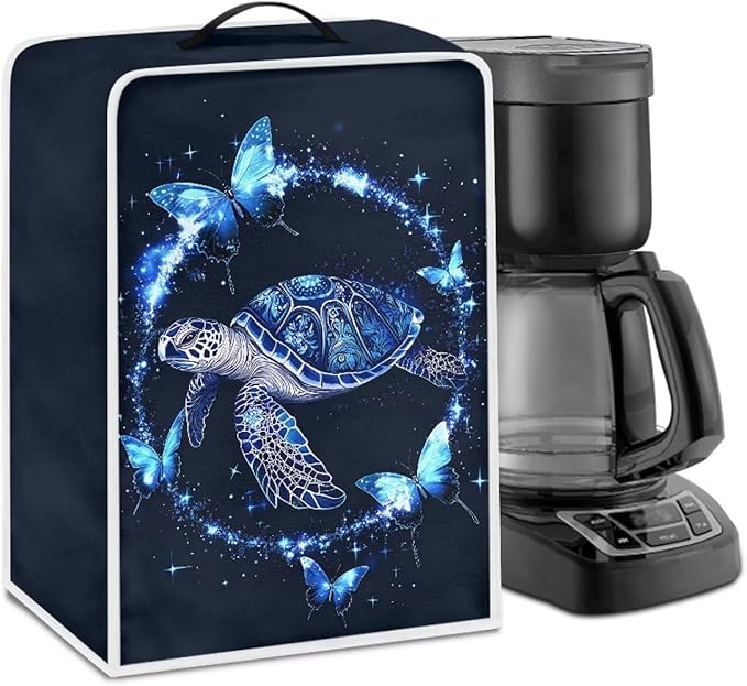 Mumeson Sea Turtle Butterfly Coffee Maker Cover,Home Kitchen Appliance Protector Cover Stain Dust Resistant Supplies Protect Cover with Handle Stand Blender Mixer Dust Covers