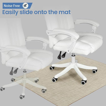 Chair Mat for Hardwood Floor, 36" x 48" Heavy Duty Office Chair Mat for Rolling Chairs, Anti Slip, Non-Curve, Floor Protector for Home Office, Beige