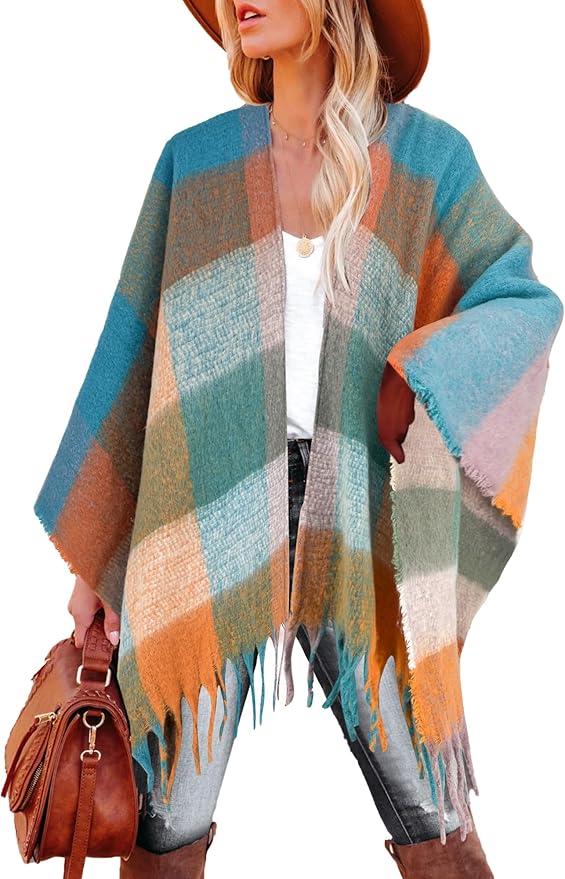 Breezy Lane Women's Shawl Wraps Warm Poncho Ruana Wrap Cardigan