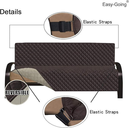 Easy-Going Futon Slipcover - Reversible Sofa Cover, Armless, Water Resistant - Pets & Kids (Chocolate/Beige)