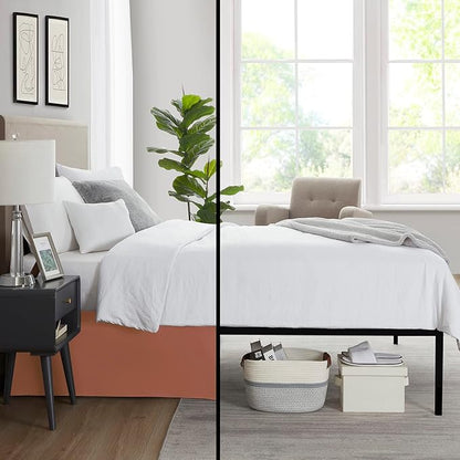 Nestl Rust Full Bed Skirt - Full Size Bed Skirt 14 Inch Drop - Brushed Microfiber Bed Skirts - Hotel Quality Pleated Bed Skirt - Shrinkage & Fade Resistant