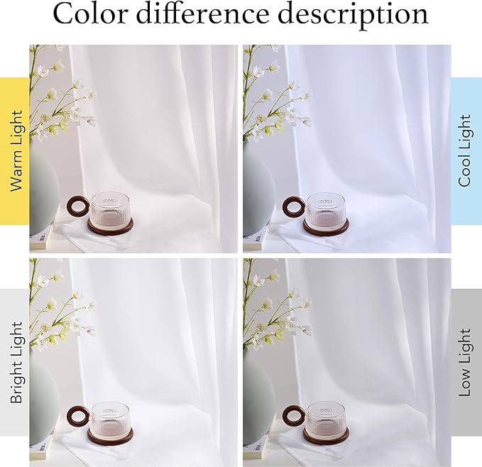 NICETOWN White Sheer Curtains 84 inches Long 4 Panels, 42 inch Wide Rod Pocket Light Filtering Drapes Translucent Modern Voile Airy & Breathable Window Treatment for Bedroom Living Room