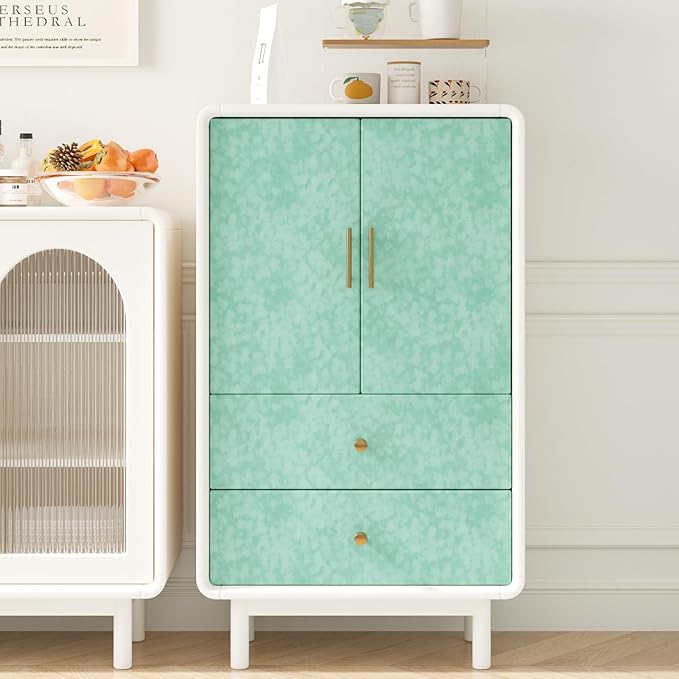 Self Adhesive Mint Green Velvet Fabric Liner for Drawers Dressers Soft Felt Drawer Liner Roll 15.7"x118" Removable Felt Fabric Wallpaper Velvet Contact Paper for Cabinets Jewelry Box Lining
