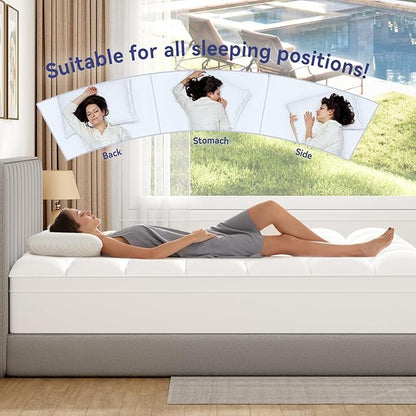 ELEMUSE Full Mattress Topper for Back Pain, Extra Thick Mattress Pad Cover, Plush Soft Pillowtop with Elastic Deep Pocket, Overfilled Down Alternative Filling