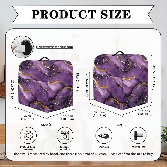 Stand Mixer Covers Protector Purple Marble Design Mixer Dust Covers Protector 4.5-8 Quart Mixer Fit Tilt Head & Bowl Lift Models Blue