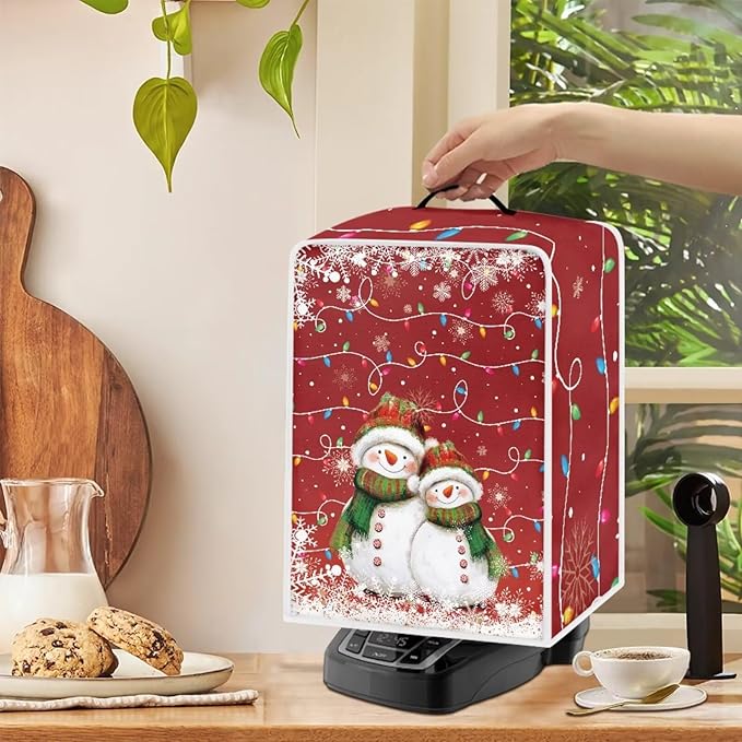 Coffee Maker Dust Cover, Cute Snowman Christmas Mixer Dustproof Protector Kitchen Appliance Xmas Decor