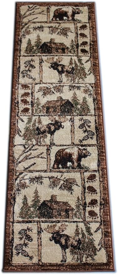Cabin Style Area Rug Runner 2 Feet 2 Inch X 7 Feet 2 Inch Design L-362