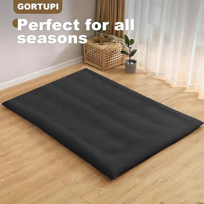 Floor Futon Cover Queen Size 82" L x 62" W Japanese Floor Futon Mattress Slipcover Tatami Mats Cover Washable Black