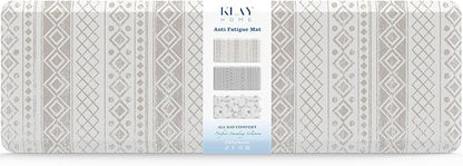 Klay Home Kitchen mats for Floor Anti Fatigue, 3/4" Thick 100% PU Memory Foam Kitchen mat, Padded Kitchen mat, Cushion Kitchen Sink Rug Waterproof Non-Slip Well-Made (Large Runner 20" x 60", Boho)