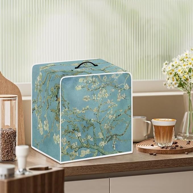 Coffee Machines Covers - Dust Resistant Protective Covers For Coffee Makers, Blender, Mixer, Juice Machine - Dust Proof, Washable Almond Blossoming Green