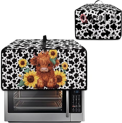 Countertop Convection Oven Cover Dust Protection Air Fryer Toaster Oven Covers for Home Kitchen Decorations 16.5 x 20.5 x 10 inches, M, Sunflower Highland Cow Print