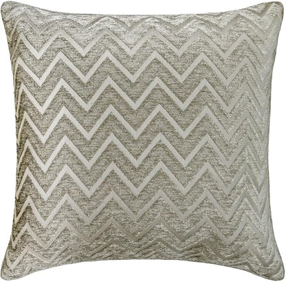 The HomeCentric King/Queen/Twin Silver Decorative CA King 86"x18" Bed Runner with One Pillow Cover, Chevron Bed Scarf on Jacquard Fabric - Silver Gleam Chevron