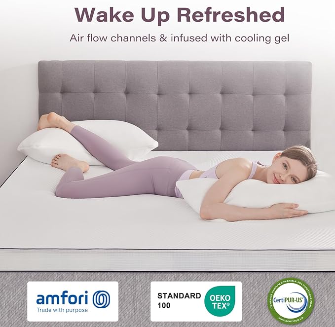 2 Inch Memory Foam Mattress Topper King Size with Removable Soft Cover Ventilated Breathable Cooling Mattress Pad Portable Bed Topper for Back Pain and Pressure Relief, CertiPUR-US Certified