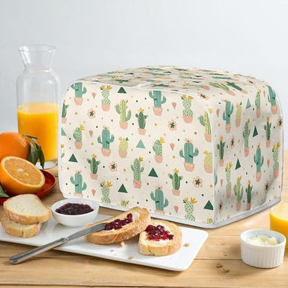 ZFRXIGN Cactus Toaster Cover 2 Slice Wide Slot Toaster Dust Covers Oven Cover Stain Resistant Kitchen Small Appliance Cover with Top Handle Home Decor Mexican Toaster Cover Beige