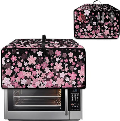 Waterproof Toaster Oven Cover Cherry Blossom Print Dust-Proof Microwave Oven Grill Cover Protector with Top Handle Easy to Clean Decor Accessories for Kitchen, M