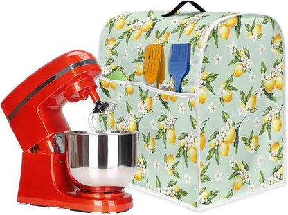 Lemon Mixer Cover for Kitchen Aid 4.5-5 Quart Stand Mixers, Universal Kitchen Appliance Dust Cover Washable Dustproof Cloth Cover with Pocket for Kitchenware Gift for Holiday