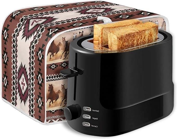 ZFRXIGN Boho Horse Toaster Cover 2 Slice Toaster Dust Cover Small Appliance Covers Toaster Oven Cover Dust Cover Kitchen Decorative Protector for Women Gifts Tribal Aztec