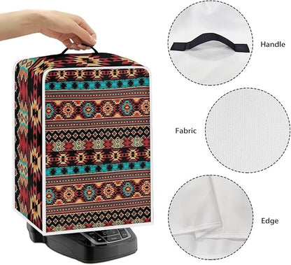 Aztec Style Coffee Maker Cover For Kitchen With Top Handle Waterproof Dust Appliance Cover Suitable For Most Coffee Machine Models Tribe Pattern