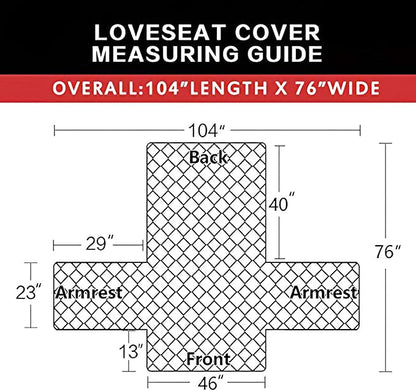 Easy-Going Reversible Loveseat Couch Cover for 2 Cushion Couch Sofa Cover for Dogs Water Resistant Furniture Protector with Foam Sticks Elastic Straps for Pet (Loveseat, Black/Black)