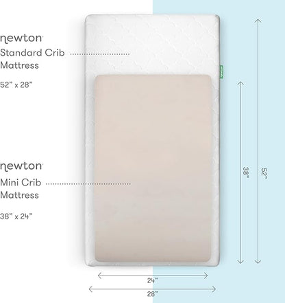 Newton Baby Fitted Mini Crib Sheets (2-Pack) | Organic Muslin Cotton, Breathable & Soft Baby Sheets, Washable Baby Mattress Sheets, Fits Mini Crib Mattresses 24" x 38", Oatmeal