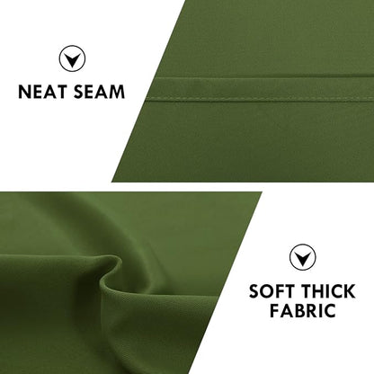DWCN Olive Green Room Darkening Blackout Curtains - Thermal Insulated Privacy Energy Saving Window Curtain Drapes 38 x 72 inch Length, Set of 2 Bedroom Living Room Curtains