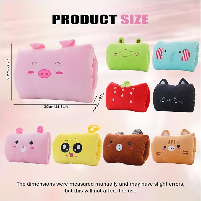 Kids Cartoon Hand Pillow Hand Warmer,Multifunction Home Animal Doll Plush Muffs Cartoon,Soft Cotton,for Napping,Travel Essentials (model4)
