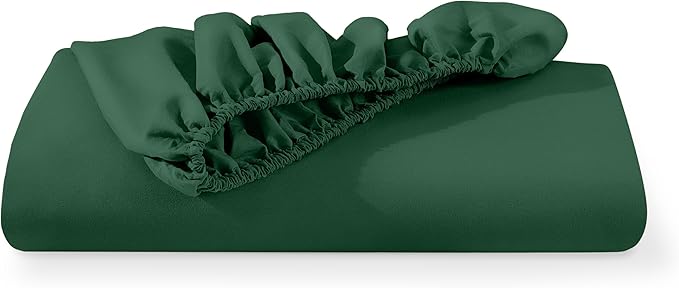 Bare Home Fitted Bottom Sheet King Size - Premium 1800 Microfiber - Ultra-Soft Hotel Luxury - Deep Pocket - Durable and Long Lasting (King, Forest Green)