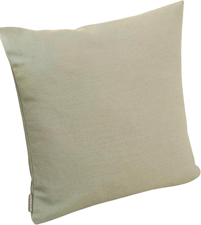 Haven & Glow Decorative Throw Pillow Cover – Square Cushion Case with Zipper | Modern Sofa, Couch & Bed Accent Pillow Covers for Living Room, Bedroom & Home Decor | 18 x 18 Inch – Beige – Pack of 2