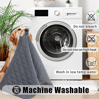 Smiry Waterproof Dog Bed Cover Blanket, Soft Reversible Pet Blanket, Washable Leakproof Cats Dogs Couch Cover for Sofa, Couch, Furniture, Plaid (40x50 Inch, Grey/Light Grey)