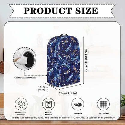 Dragonfly Pattern Blender Dust Cover Stand Mixer or Coffee Maker Appliance Covers with Drawstring Anti Fingerprint Polyester Dust Proof Stain Resistant Blender Cover for Kitchen