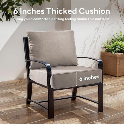 6" Thicker Outdoor Chair Cushion 7 Sets - 24" *24" *6" Waterproof Patio Furniture Cushions with Removable Cover, 28D High Density Sponge Filling Thicken Outdoor Patio Cushions - Grey
