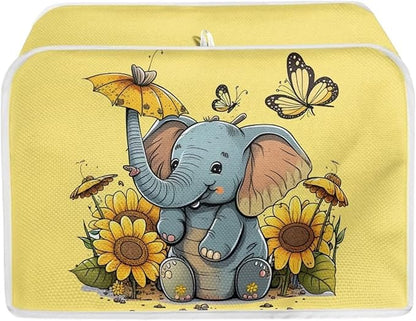 ZFRXIGN Elephant Sunflower Toaster Cover 2 Slice Small Appliance Covers Kitchen Microwave Oven Dust Cover Case Protector Waterproof Toaster Covers Butterfly Yellow