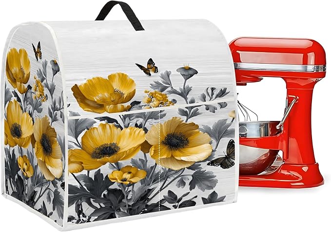 Mixer Dust Cover for 8.5-9.5 Qt Stand Mixer, Cloth Cover with 2 Storage Pockets for Stand Mixer Protective Covers Large for 8.5-9.5 Quart Mixer