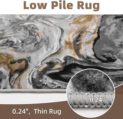 6x9 Area Rugs for Living Room, Modern Abstract Rug for Bedroom, Contemporary Machine Washable Rug, Large Stain Resistant Carpet for Dining Room Playroom Home Office, Pet & Kids Friendly