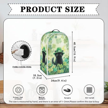 Talayituse Cat Shamrock Print Blender Dust Cover, Fingerprint Protection Cover for Stand Mixer or Coffee Machine, Home Kitchen Appliance Covers for Stain Dust Resistant Supplies St Patrick's Day Decor