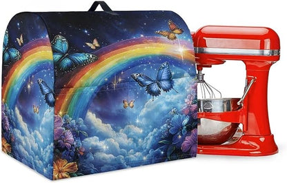Kitchen Aid Mixer Cover Starry Rainbow Dust Cover with 2 Pocket and Handle, Waterproof Polyester, Multicolor